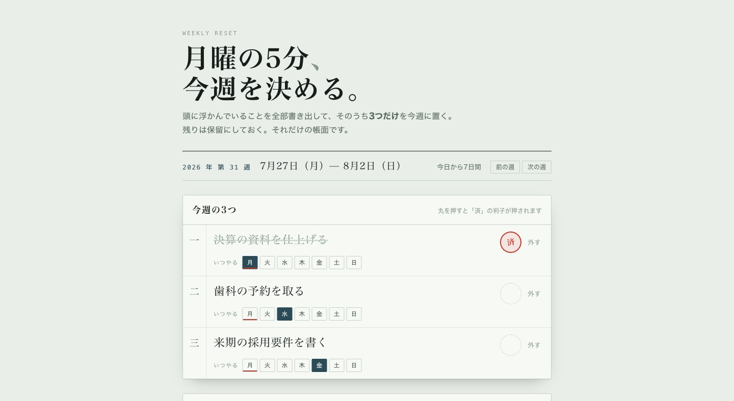 月曜の5分